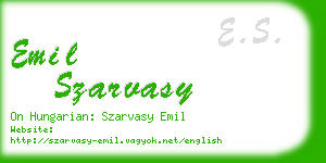 emil szarvasy business card